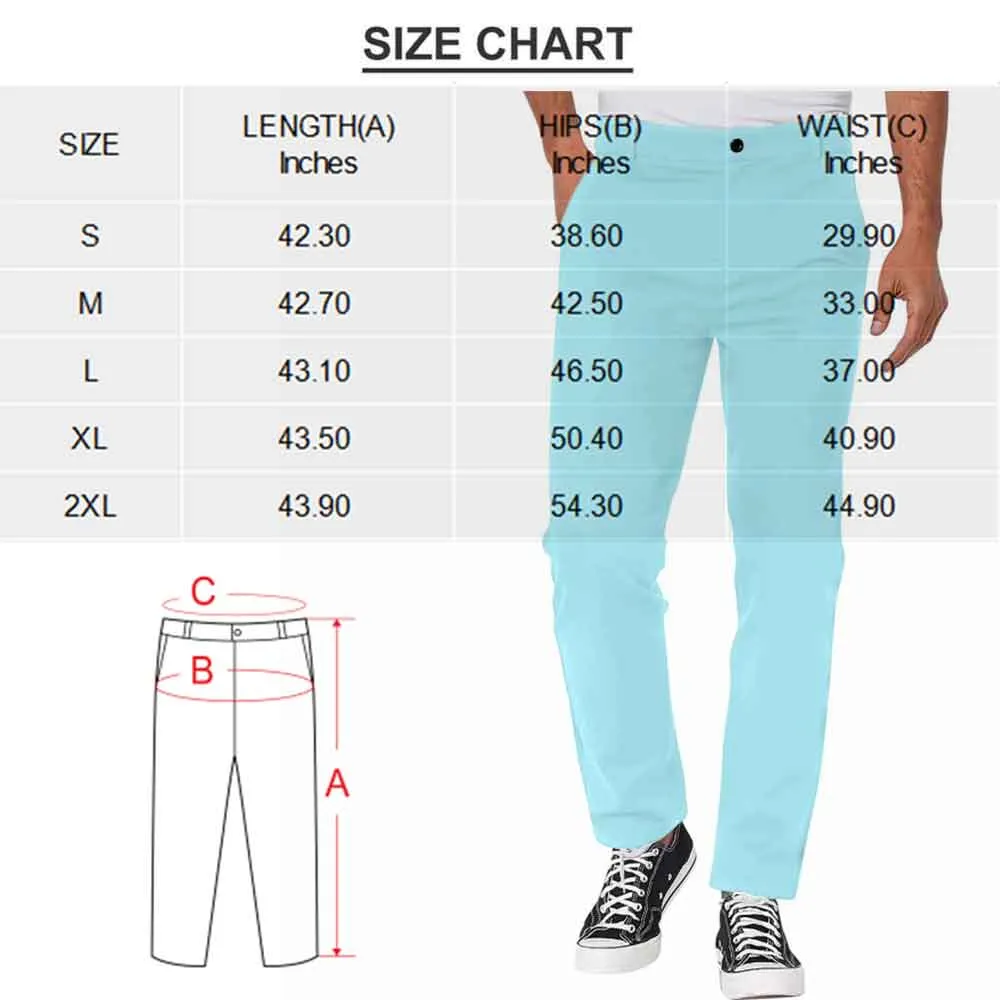 Custom Pet Face Dog Bone Paw Print Men's Casual Jogger Athletic Long Pants Casual Trousers