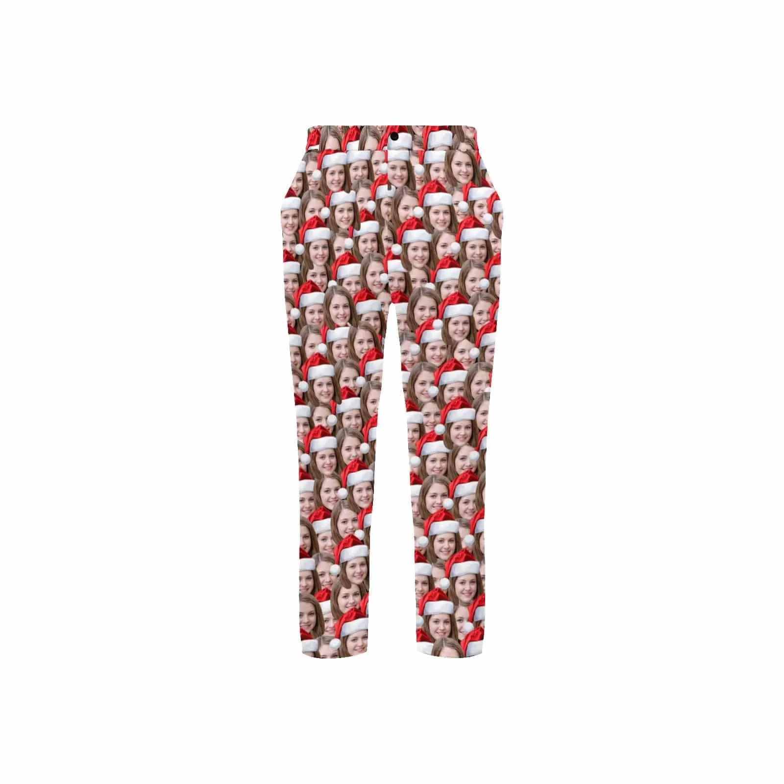 Custom Seamless Face Christmas Red Hat Men's Casual Jogger Athletic Long Pants Casual Trousers