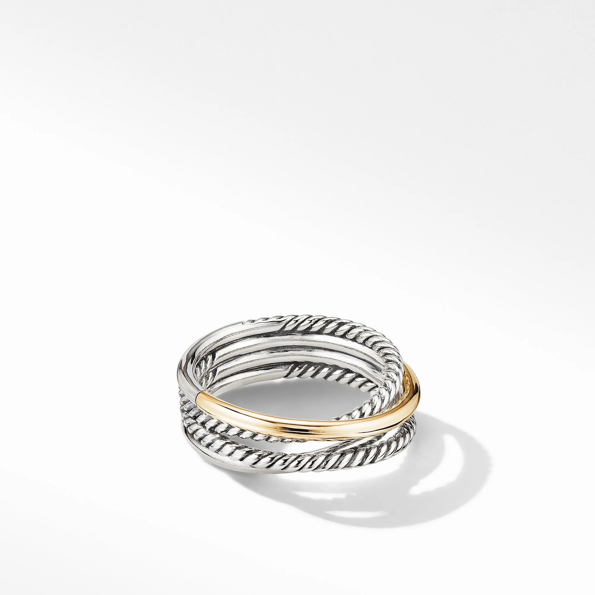 David Yurman Crossover Narrow Ring with 18K Yellow Gold 7MM