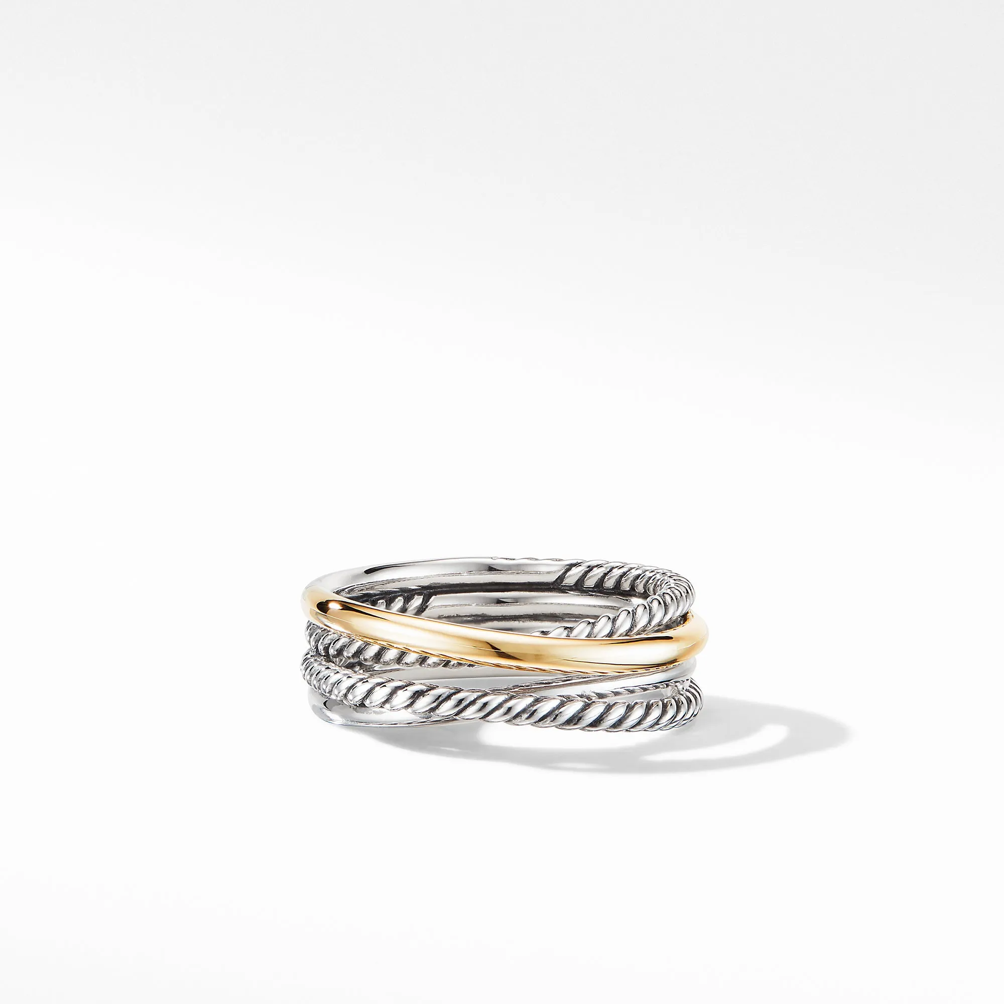 David Yurman Crossover Narrow Ring with 18K Yellow Gold 7MM