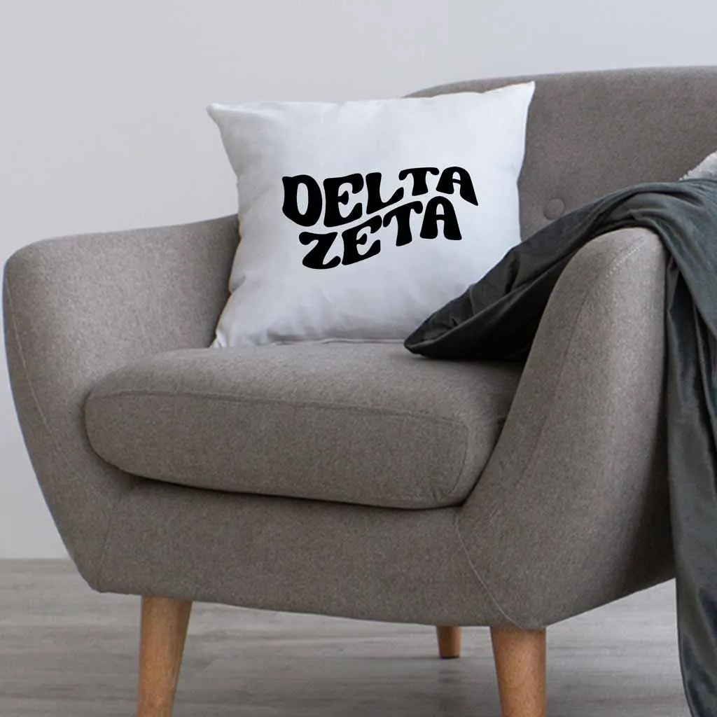 Delta Zeta Greek Mod Design on a Sorority Throw Pillow Cover for Dorm Room or Apartment Decor