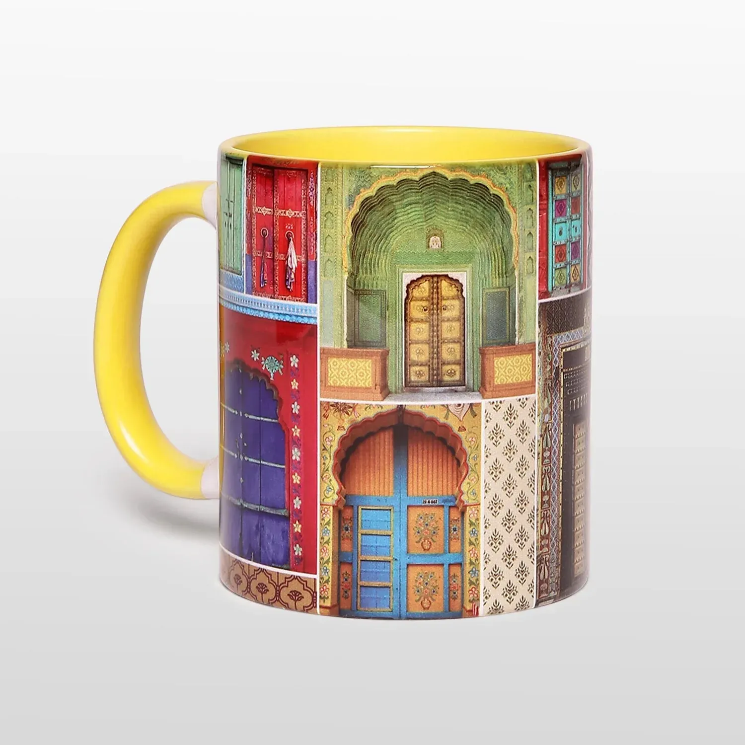 'Dwaar' Printed Ceramic Mug Yellow By Trendia Decor