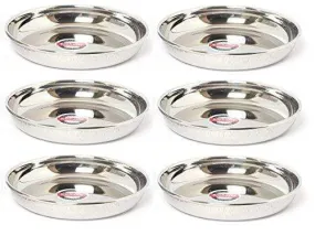 Embassy Rice Plate, Size 3, 12.5 cms (Pack of 6, Stainless Steel)