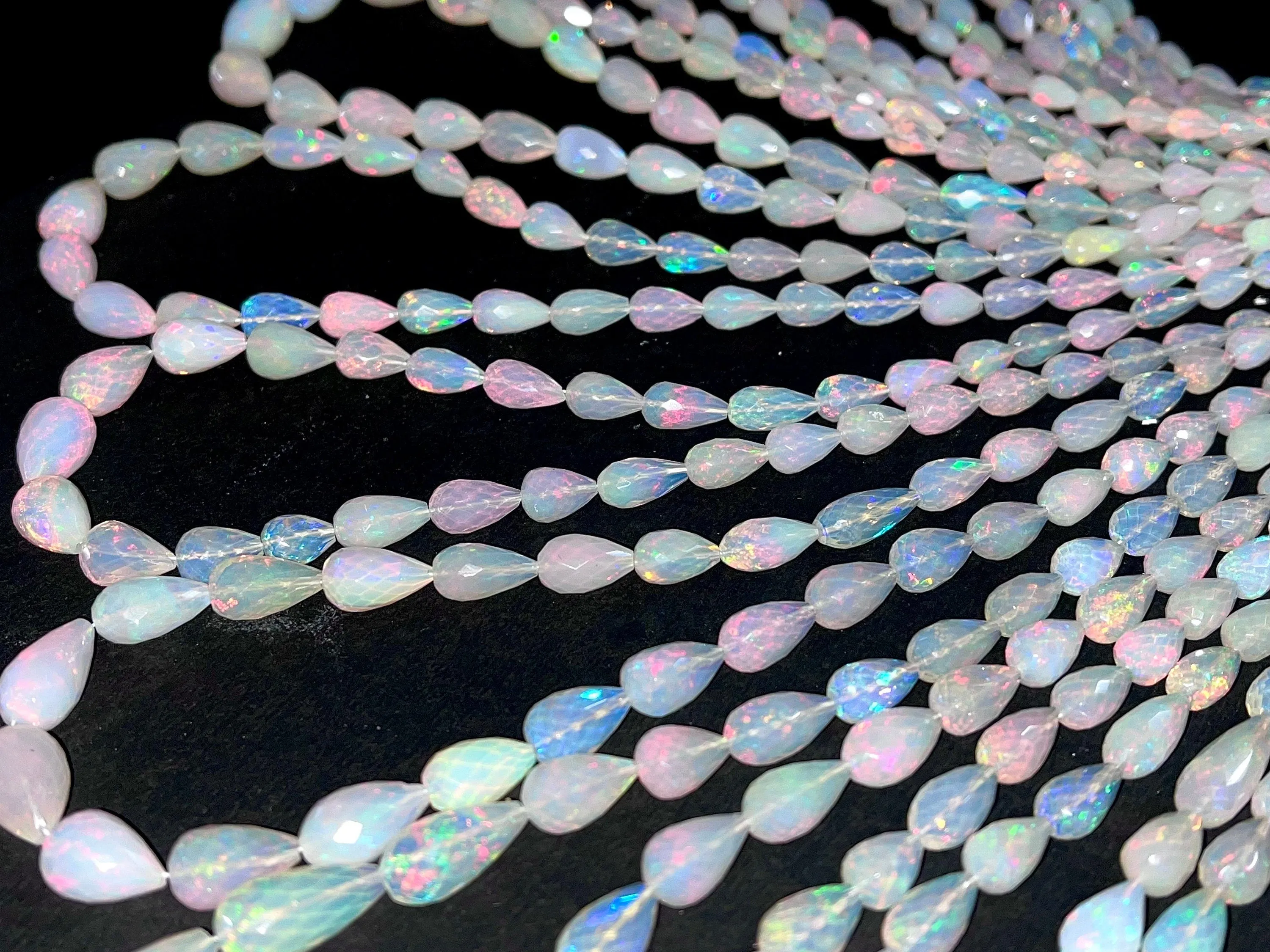 Ethiopian Opal Faceted Drops AAA Quality