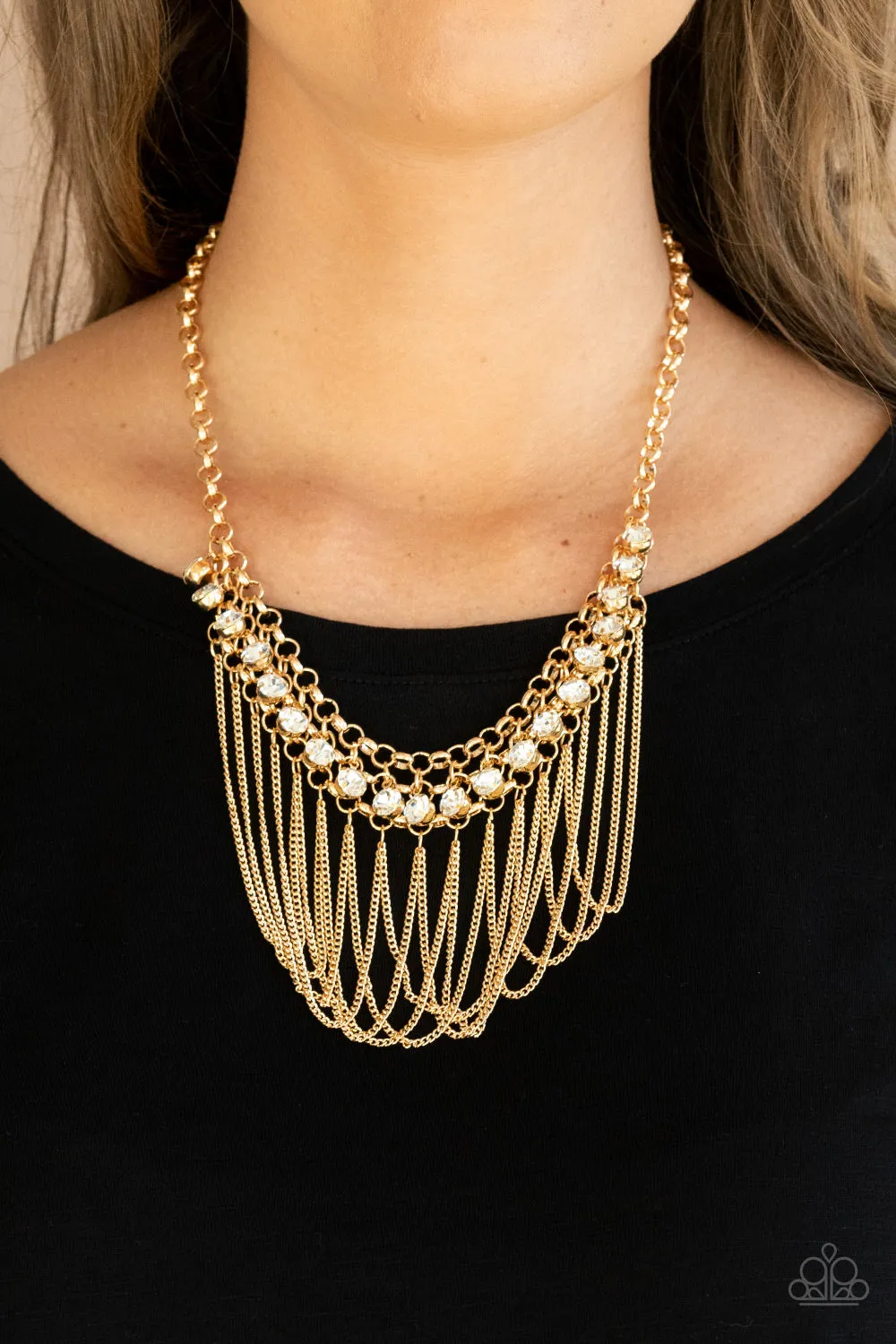 Flaunt Your Fringe - Gold Necklace