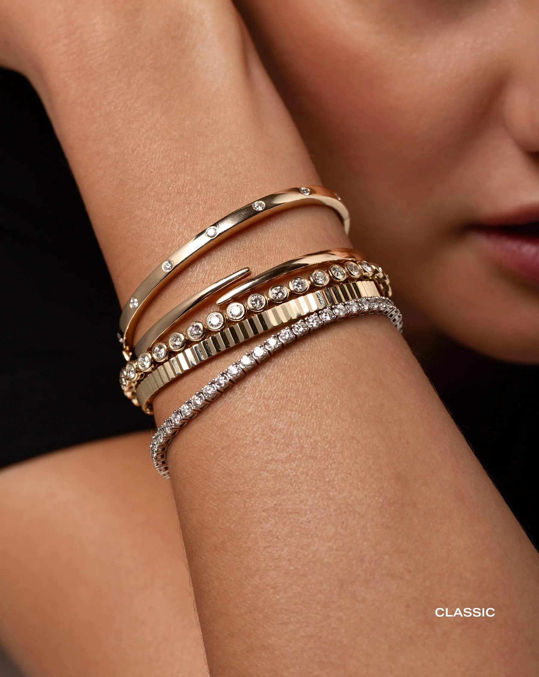 Fluted Gold Bangle