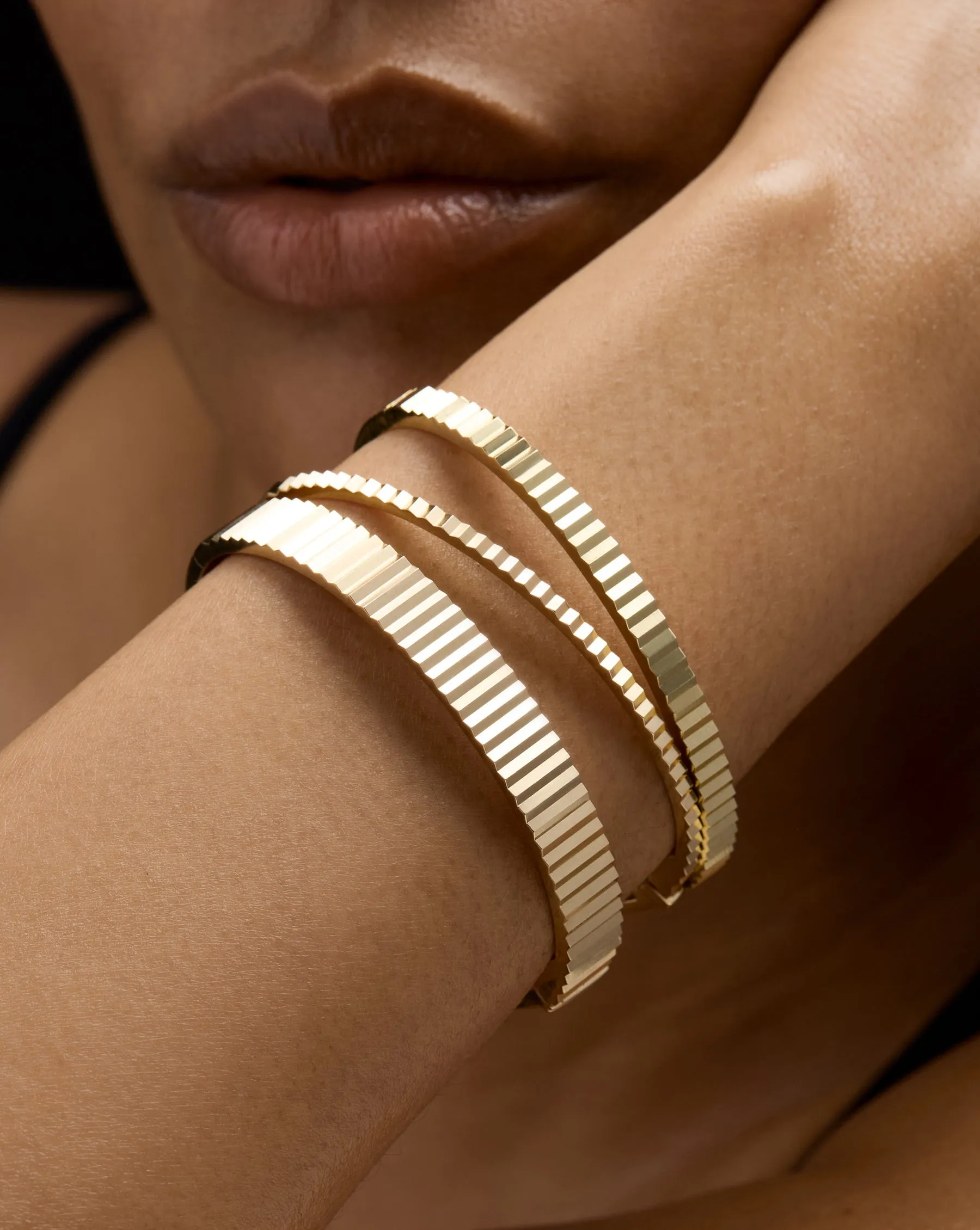 Fluted Gold Bangle