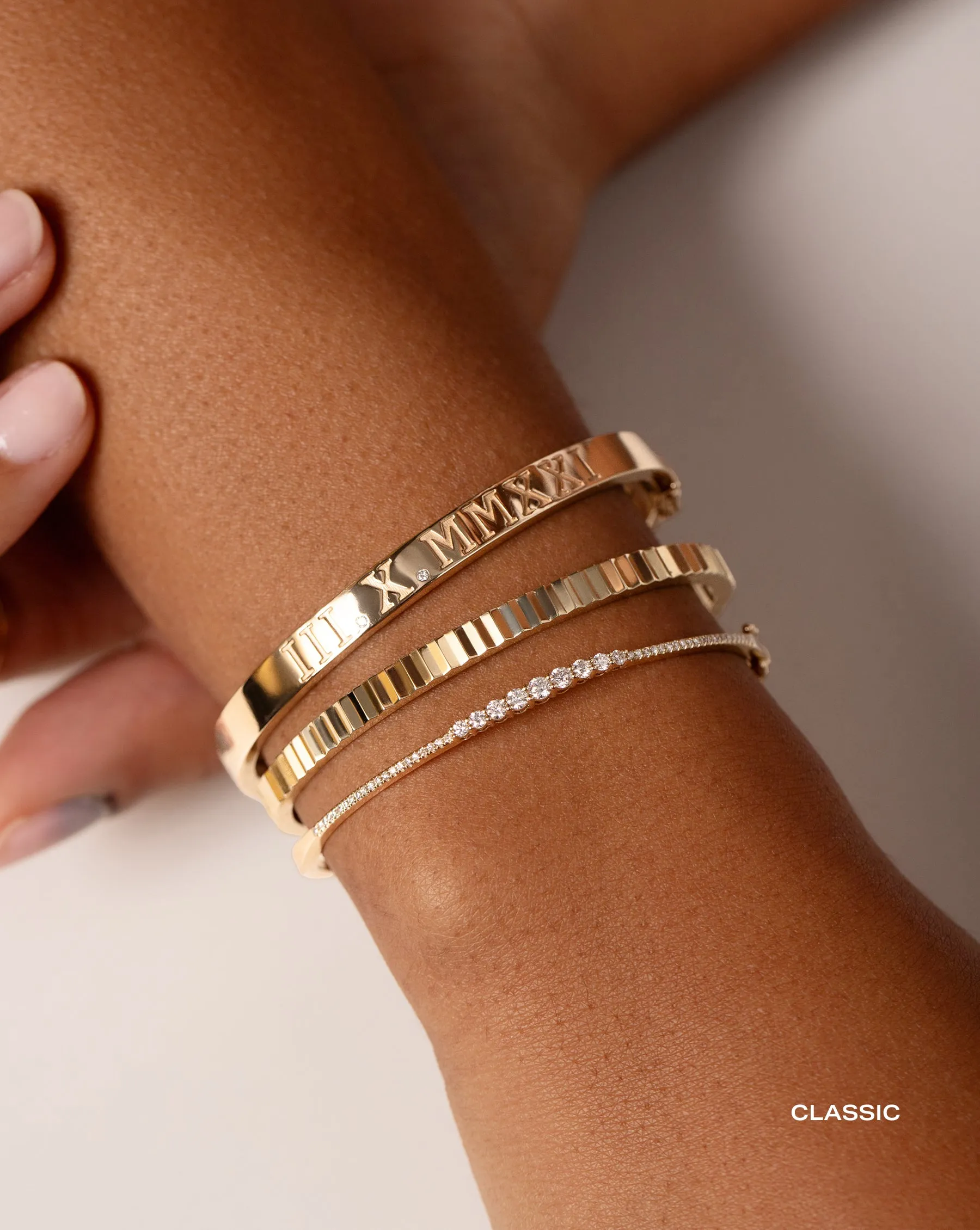 Fluted Gold Bangle