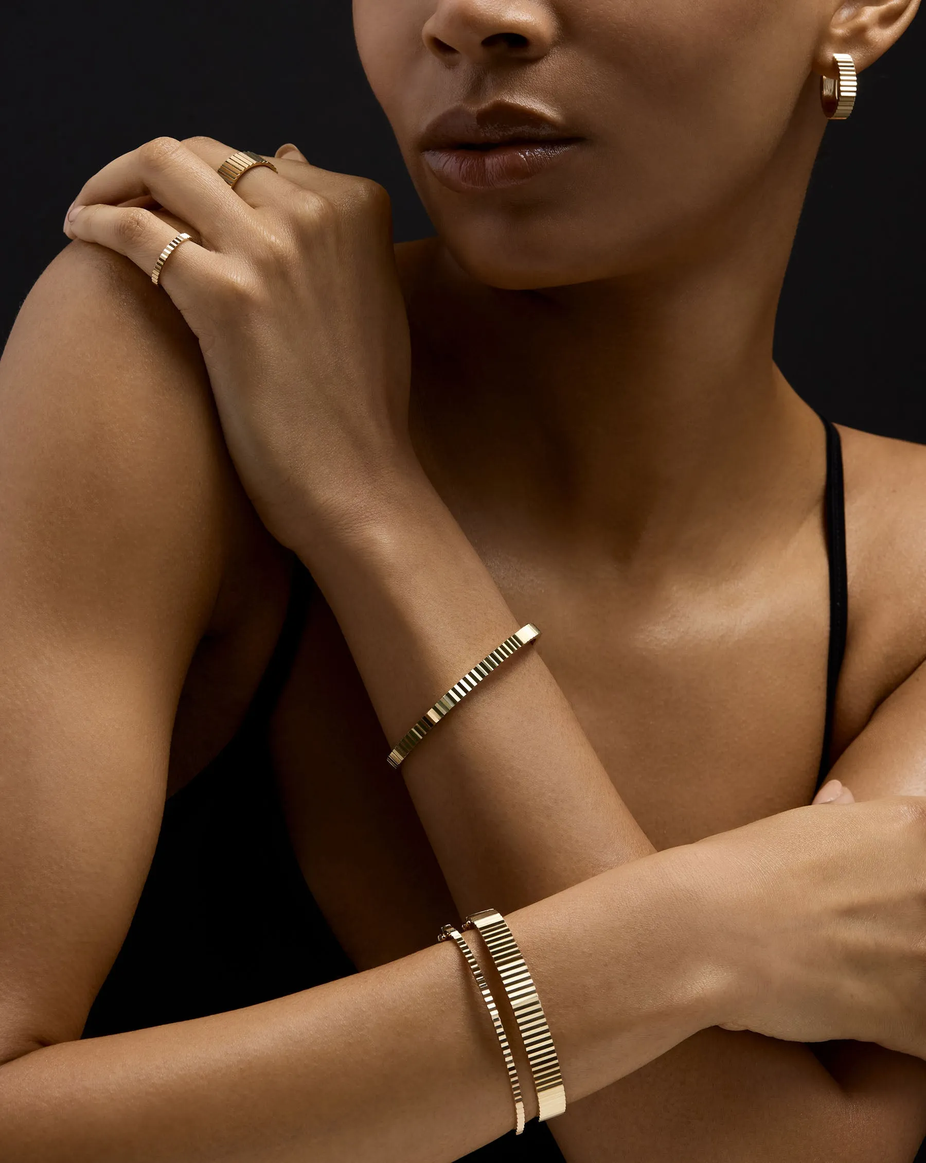 Fluted Gold Bangle