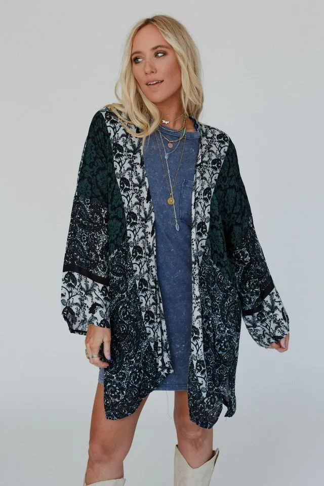 Free Spirit Floral Kimono - Olive