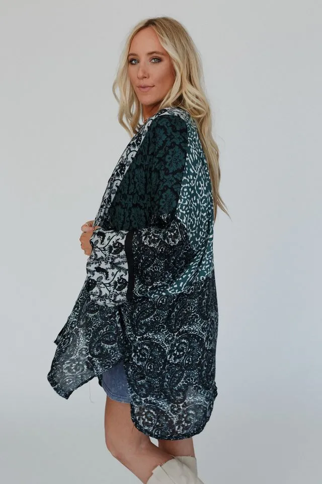 Free Spirit Floral Kimono - Olive