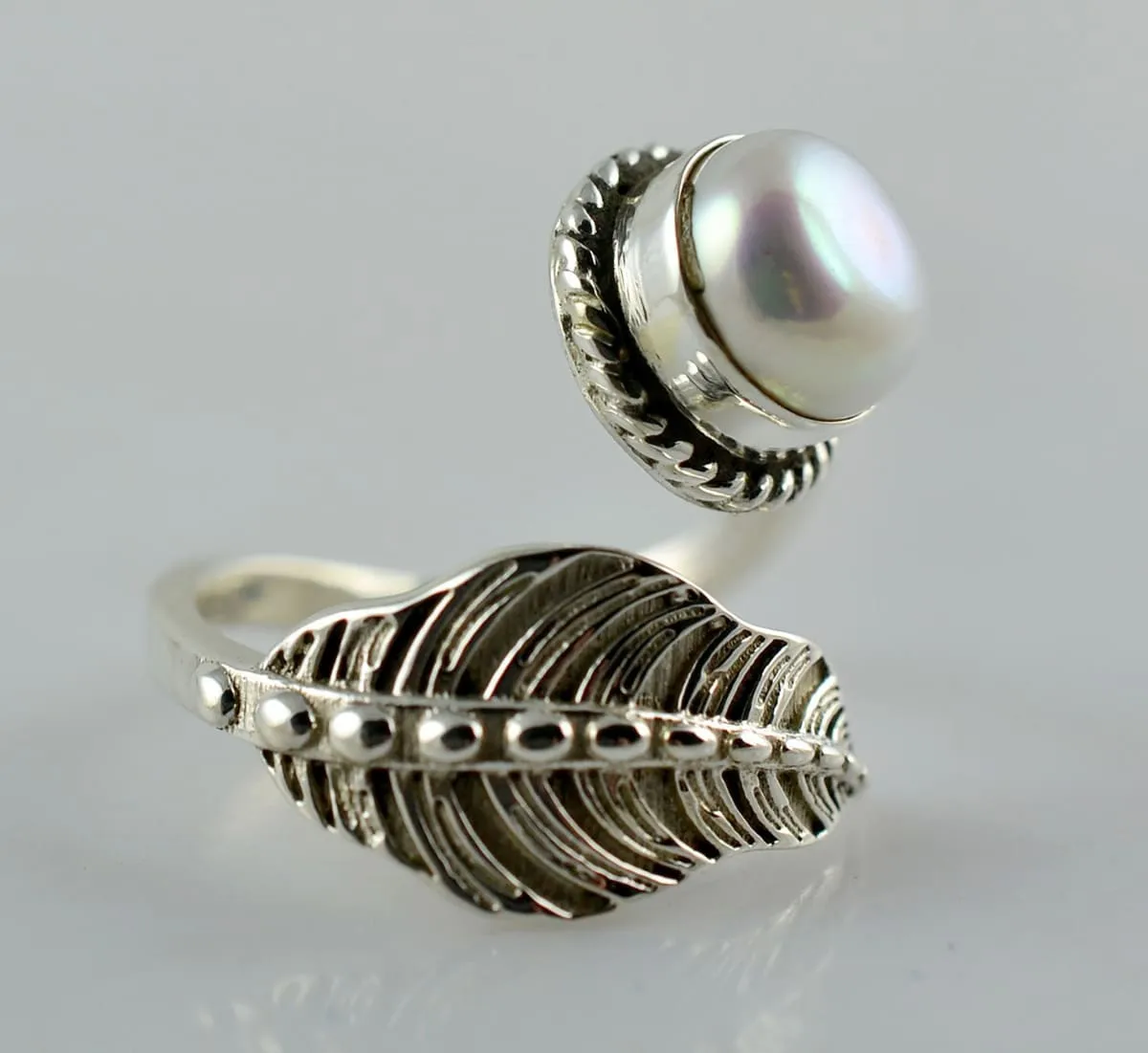 Freshwater Pearl 925 Solid Sterling Silver Handmade Ring Size 4 - 13 US