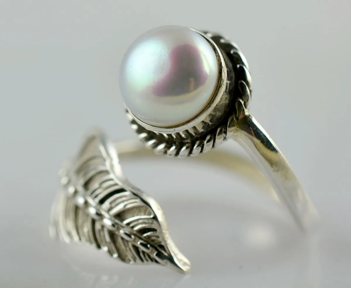 Freshwater Pearl 925 Solid Sterling Silver Handmade Ring Size 4 - 13 US