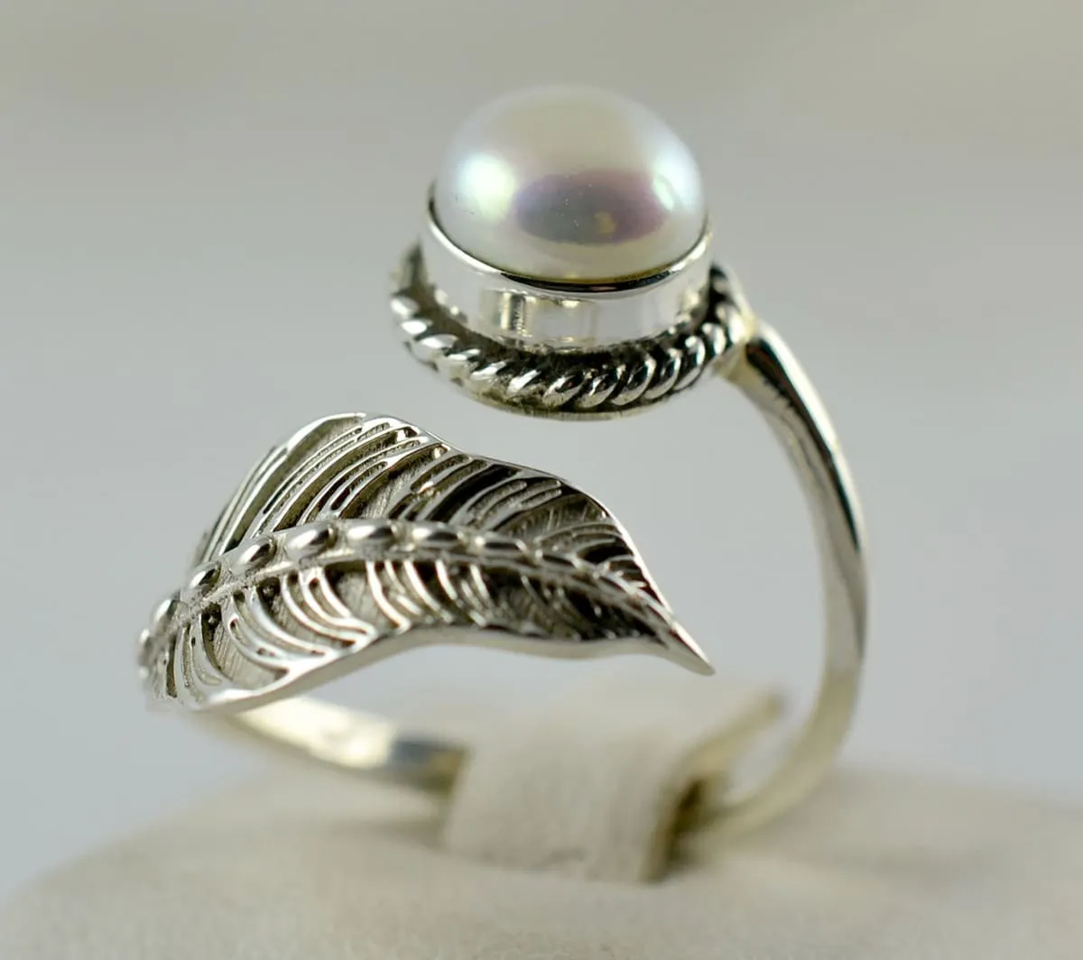 Freshwater Pearl 925 Solid Sterling Silver Handmade Ring Size 4 - 13 US