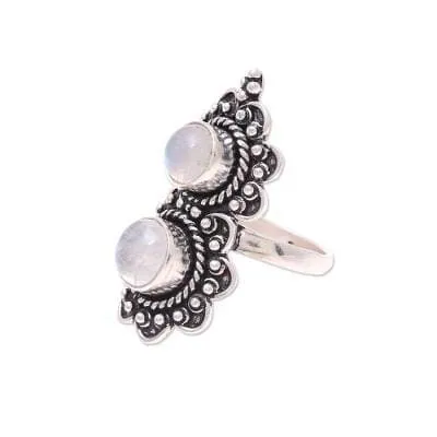 Genuine Moonstone Boho 925 Sterling Silver Ring, Handcrafted Jewelry, Gift For Your Love