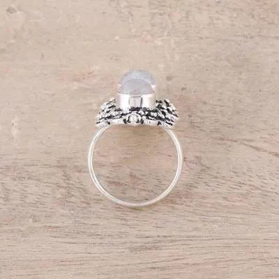 Genuine Moonstone Boho 925 Sterling Silver Ring, Handcrafted Jewelry, Gift For Your Love