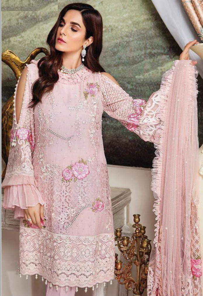 Georgette with Heavy Embroidery With Pearls Unstitched Party Wear Pakistani Suits