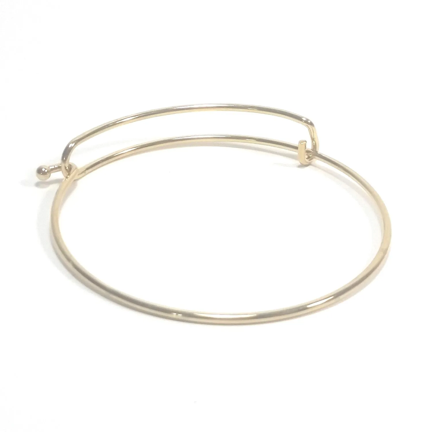 Gold Charm Bangle Bracelet Finding for Charms, 60mm diameter (less than about 7-1/2 inches), Lot Size 10 Pieces, #1803 G