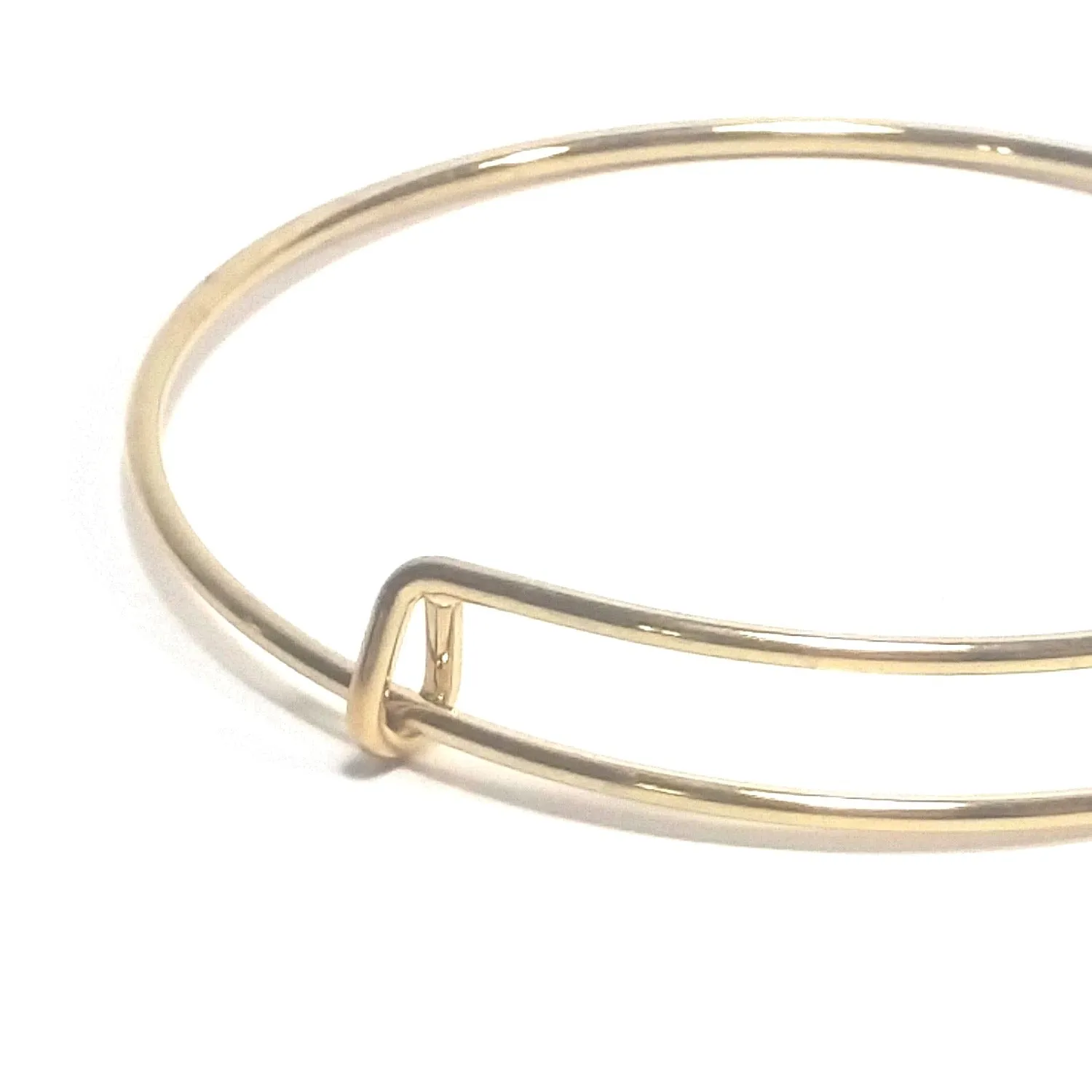 Gold Charm Bangle Bracelet Finding for Charms, 60mm diameter (less than about 7-1/2 inches), Lot Size 10 Pieces, #1803 G