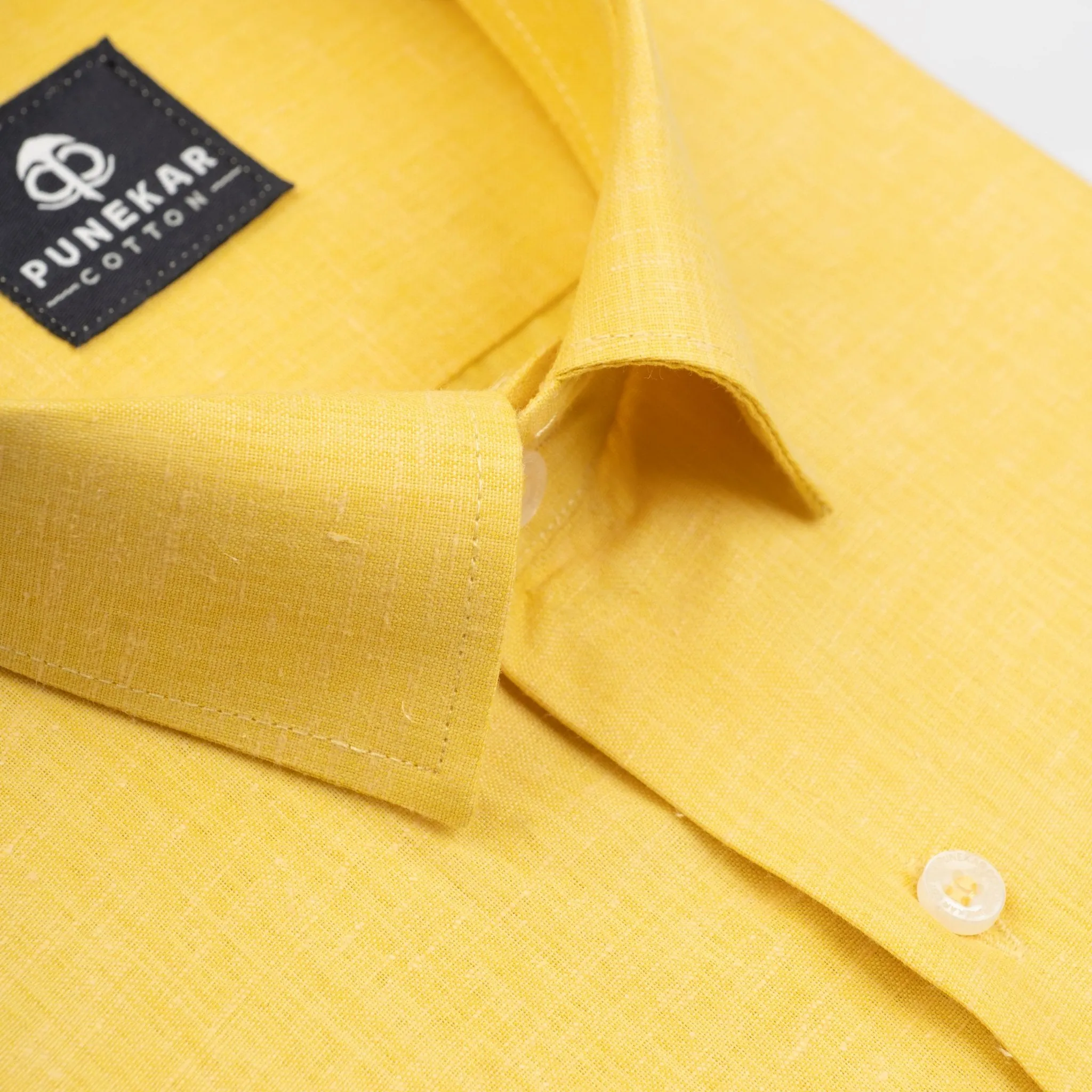 Golden Yellow Color Plain Pure Cotton For Men