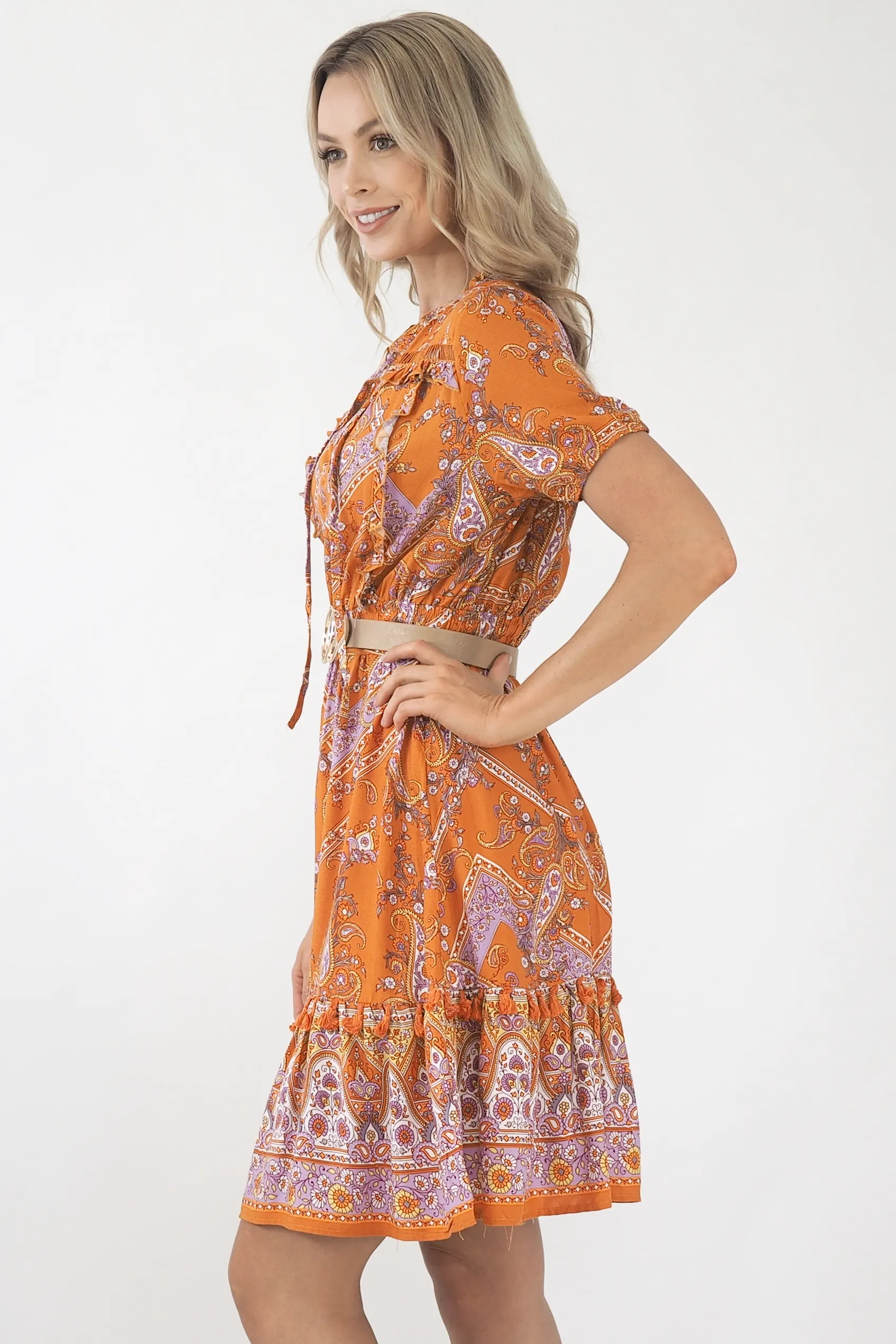 Harper Dress - Rust