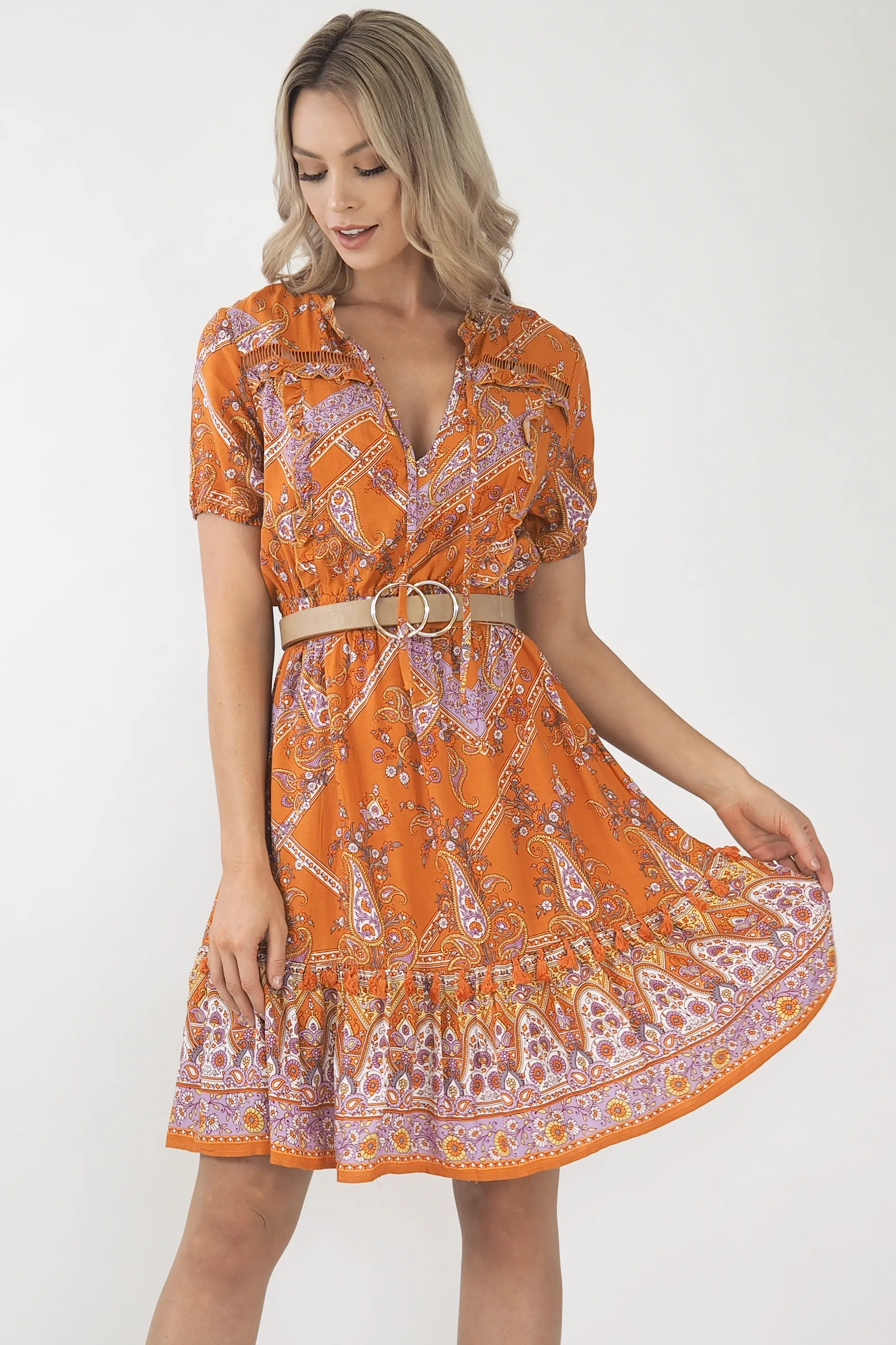 Harper Dress - Rust