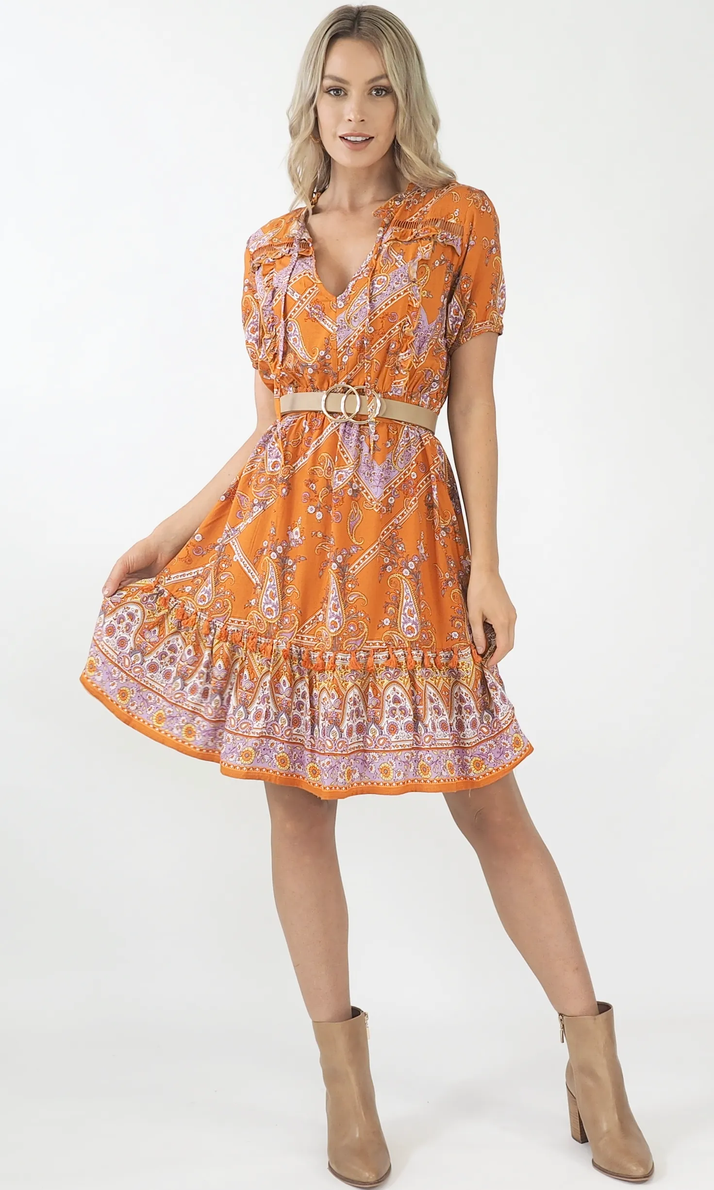 Harper Dress - Rust