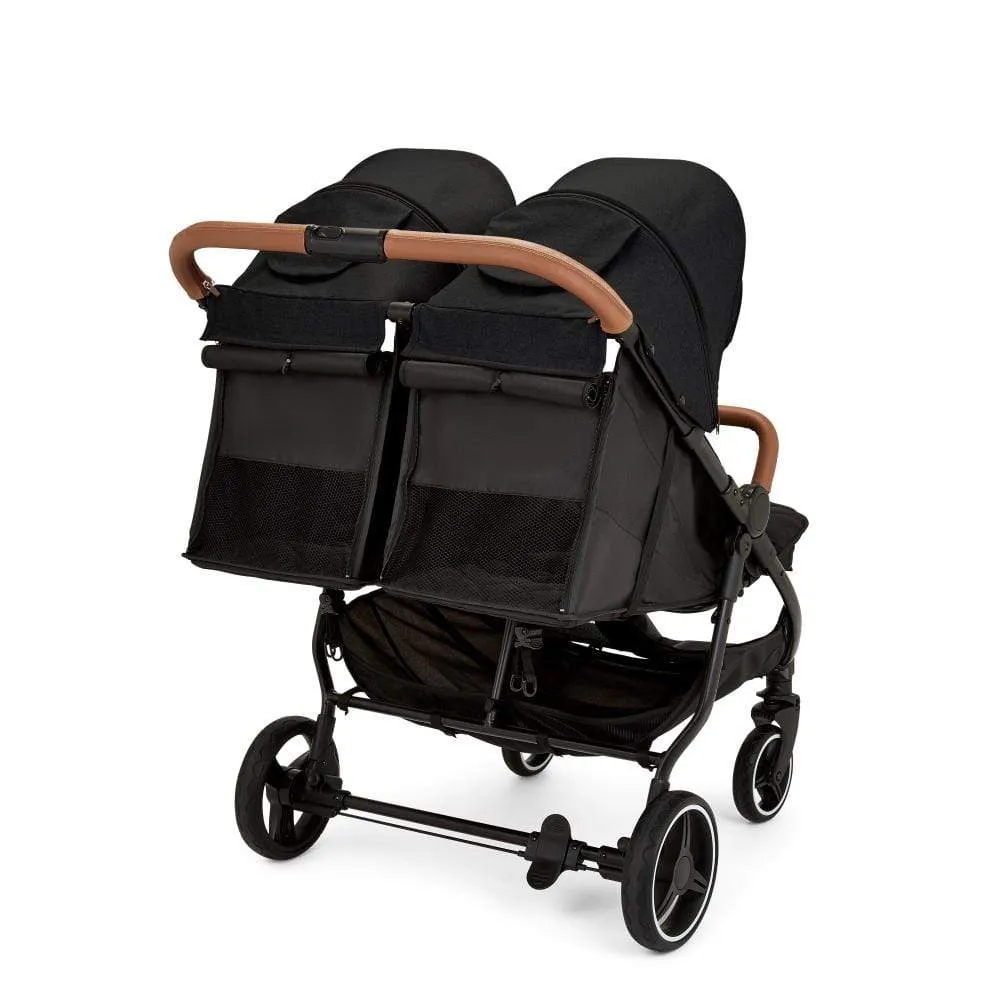 Ickle Bubba Venus Double Stroller - Black / Black / Tan