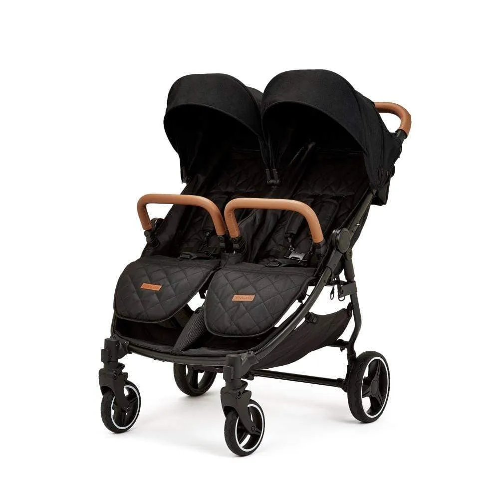 Ickle Bubba Venus Double Stroller - Black / Black / Tan