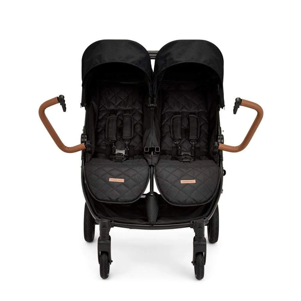 Ickle Bubba Venus Double Stroller - Black / Black / Tan