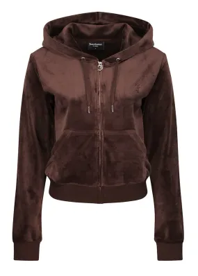 Juicy Couture Robertson Classic Velour Hoodie - Java Brown