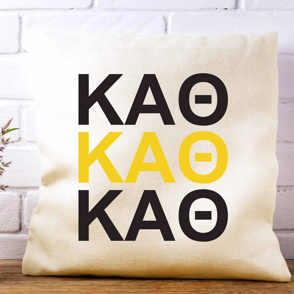 Kappa Alpha Theta Throw Pillow Cover with Greek Letters