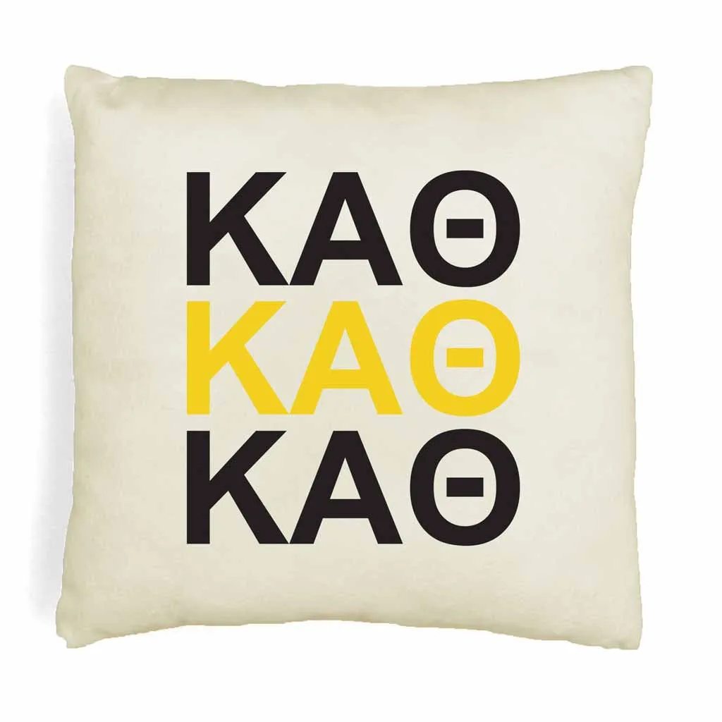 Kappa Alpha Theta Throw Pillow Cover with Greek Letters