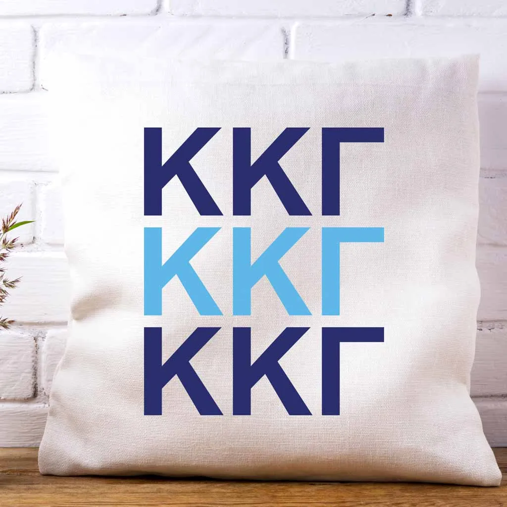 Kappa Kappa Gamma Throw Pillow Cover with Greek Letters