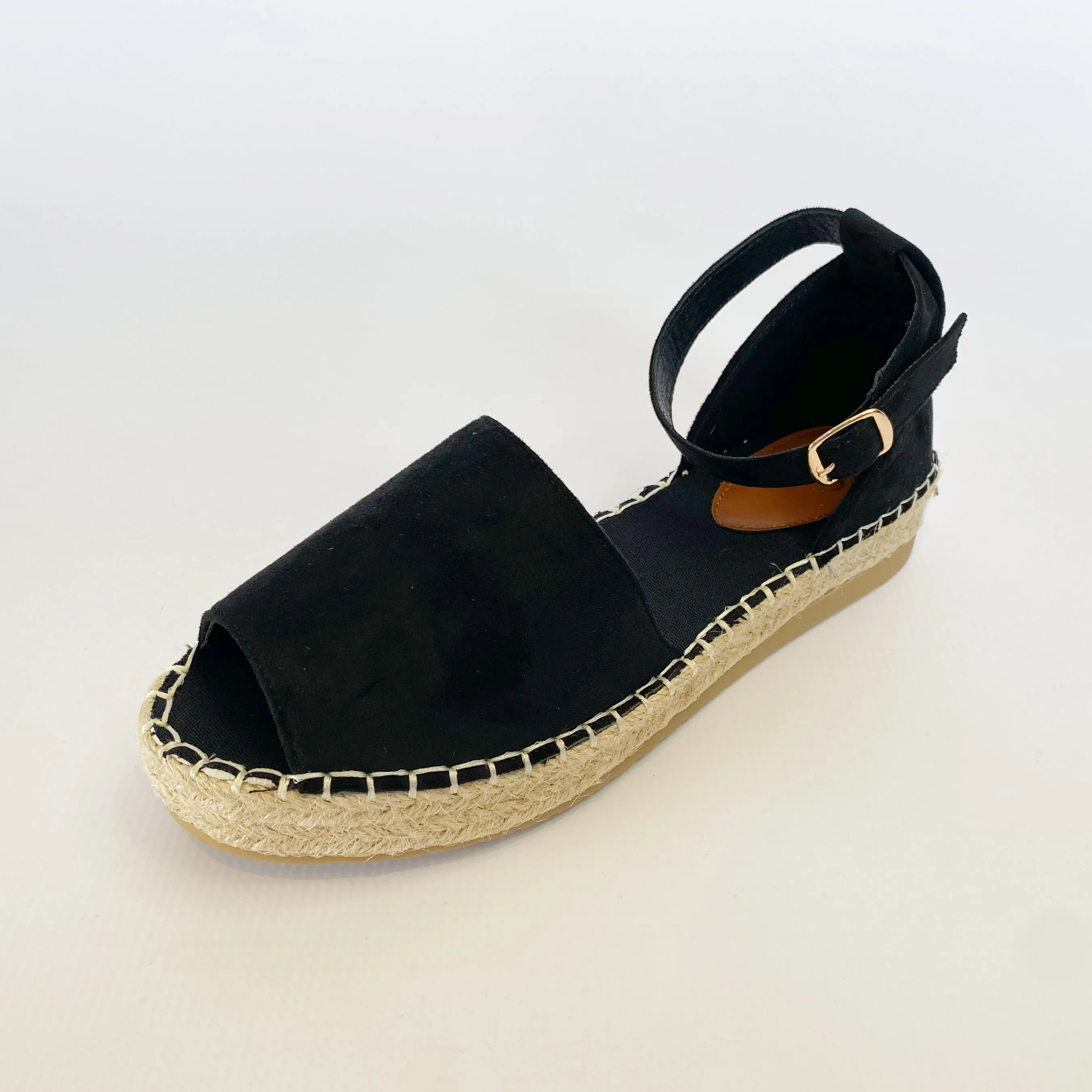 KG black suede espadrille platform