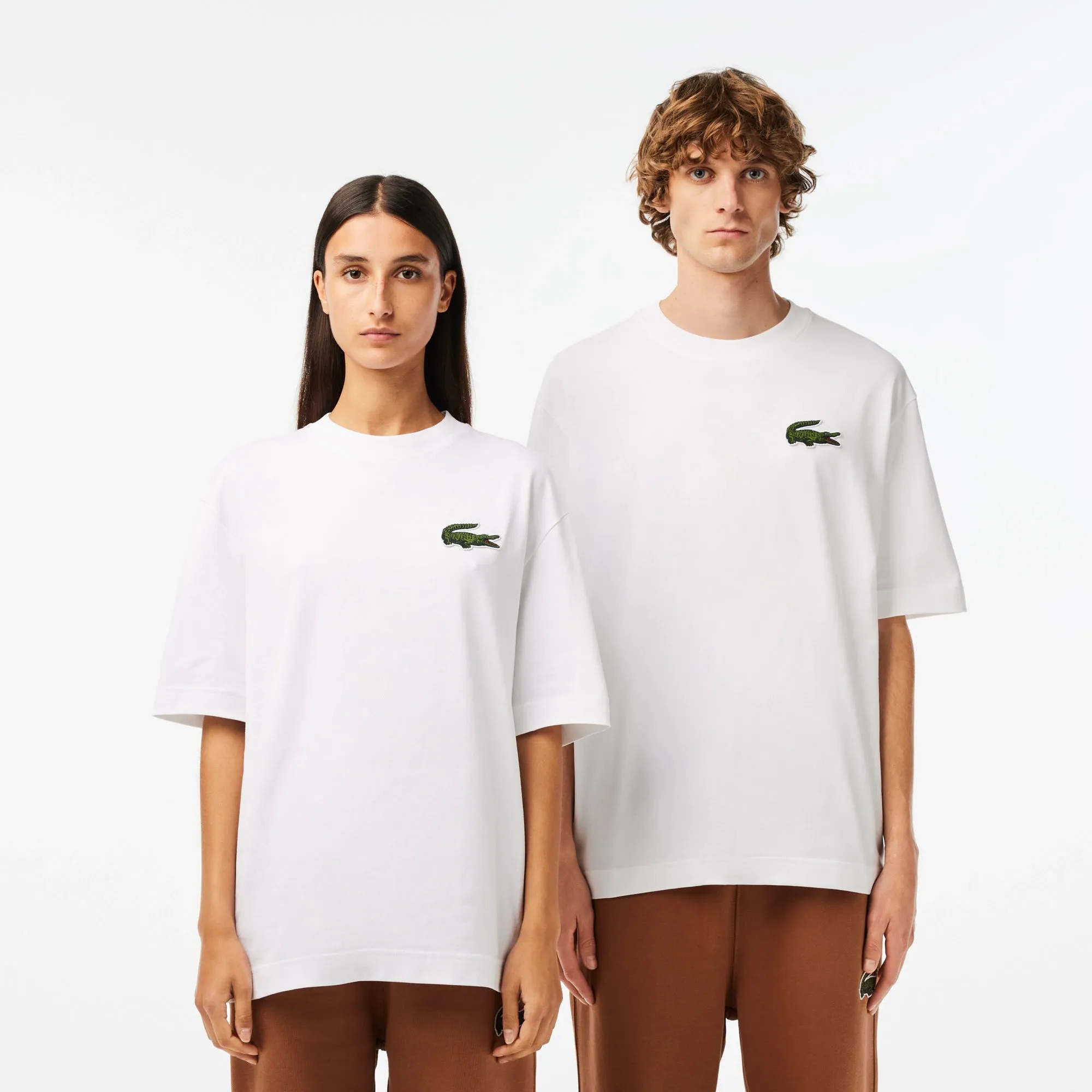 LACOSTE Unisex Loose Fit Large Crocodile Organic Cotton T-Shirt