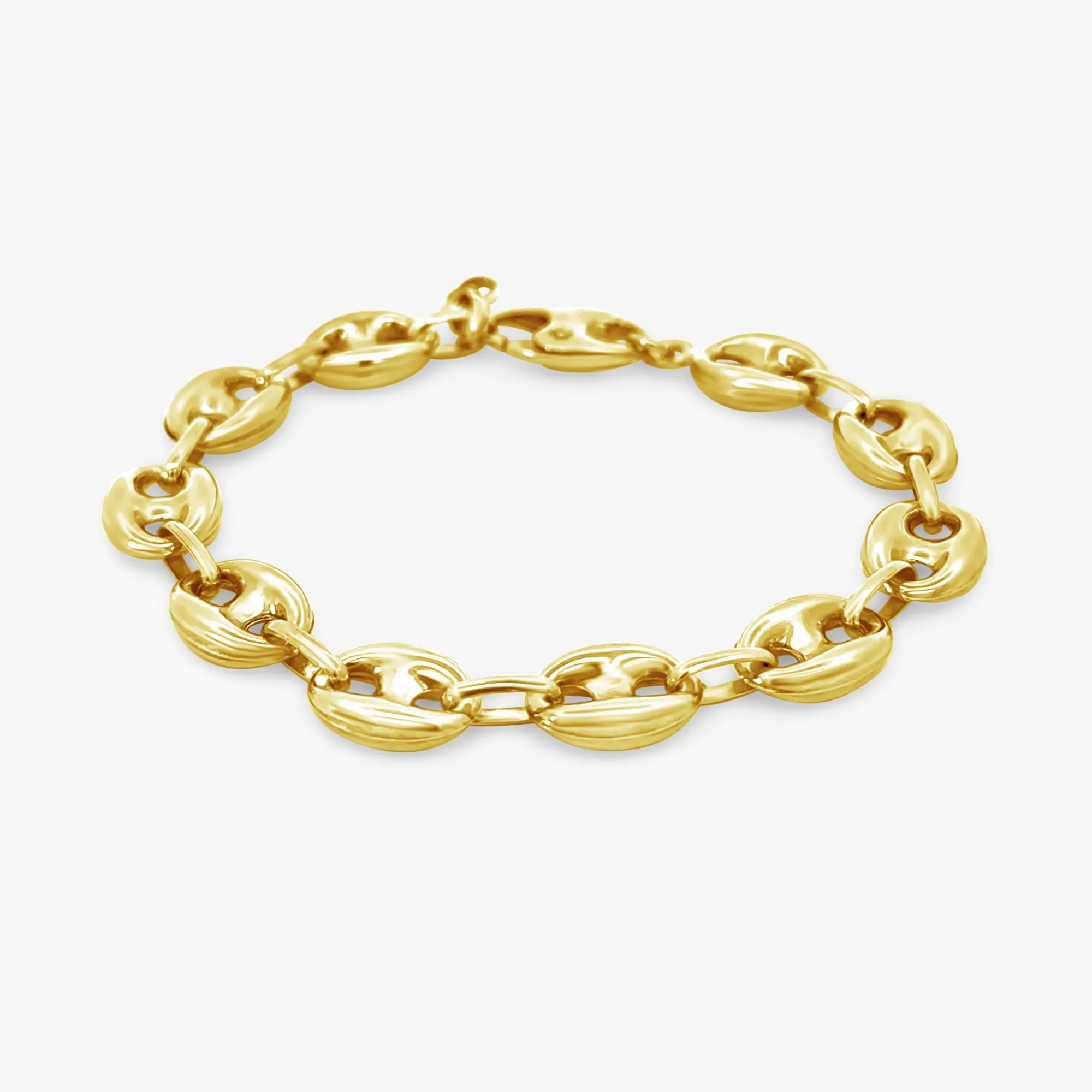 Large Puffed Anchor Link Bracelet