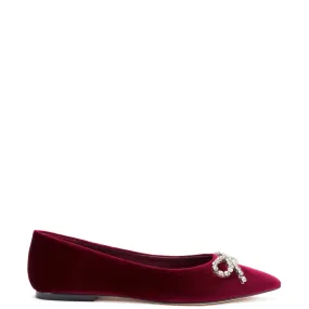 Lee Flat In Wine Velvet