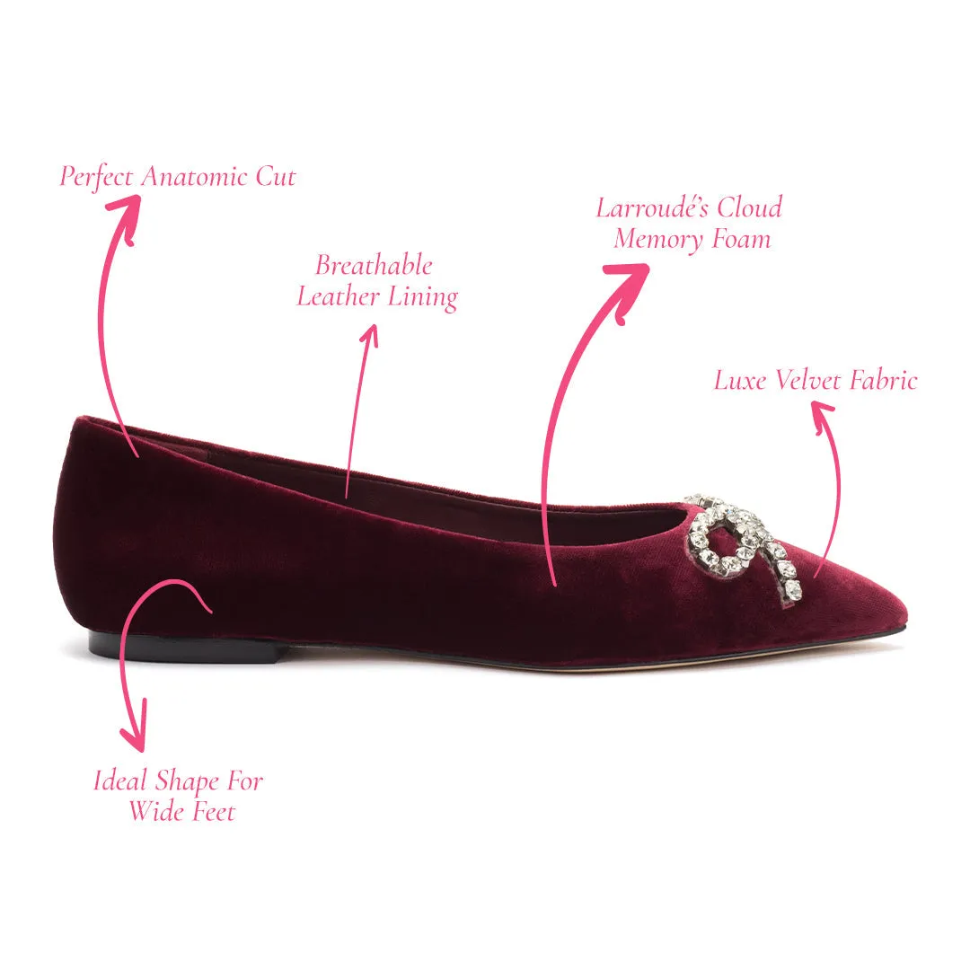 Lee Flat In Wine Velvet