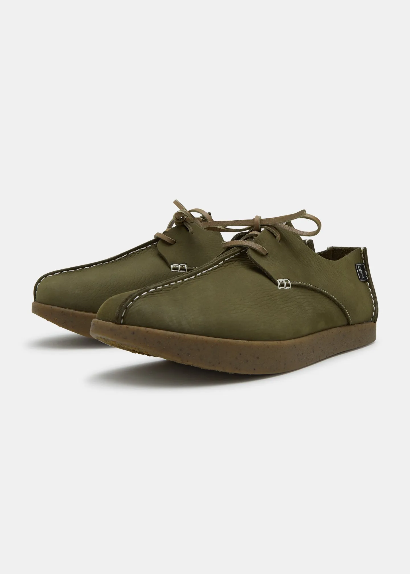 Lennon Embossed Nubuck Shoe  - Olive