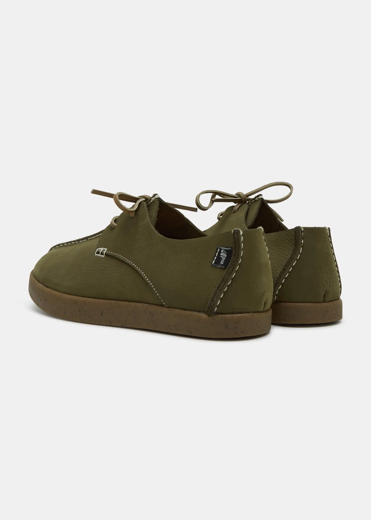 Lennon Embossed Nubuck Shoe  - Olive