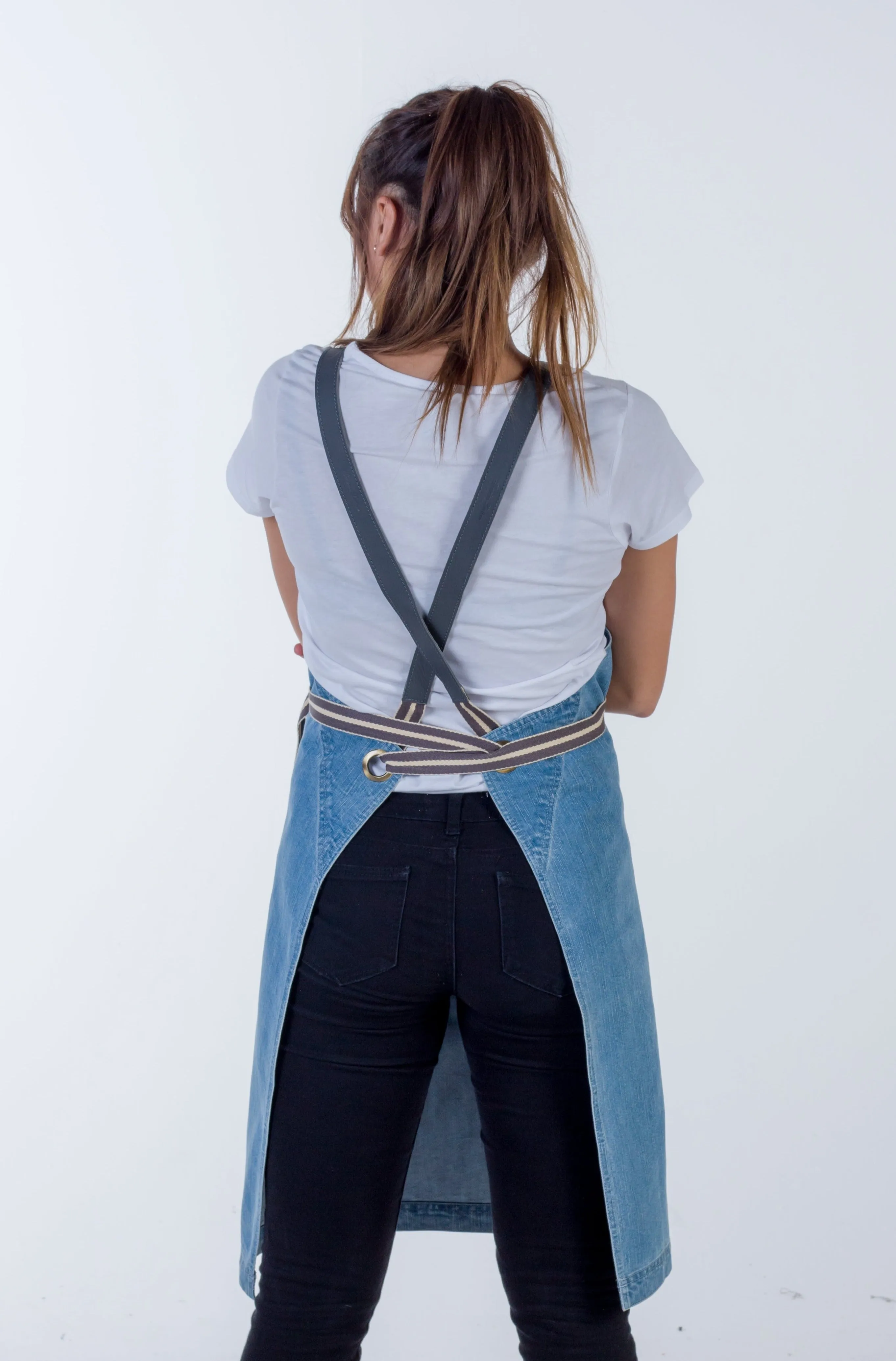 Light Blue Denim apron Natural