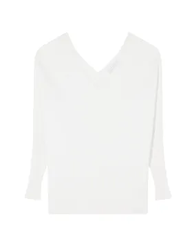 Lison Double V-Neck Sweater (Ecru)