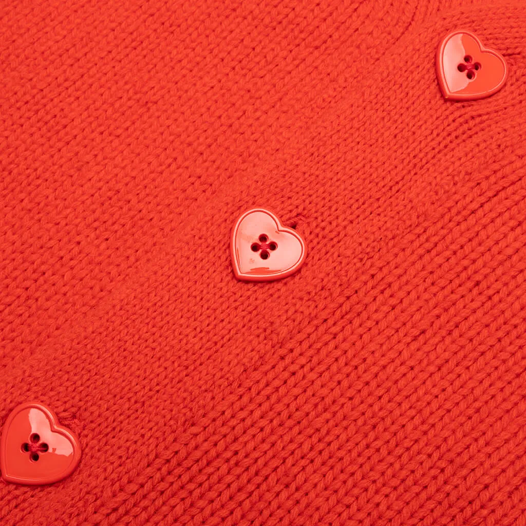 Low Gauge Knit Cardigan - Orange