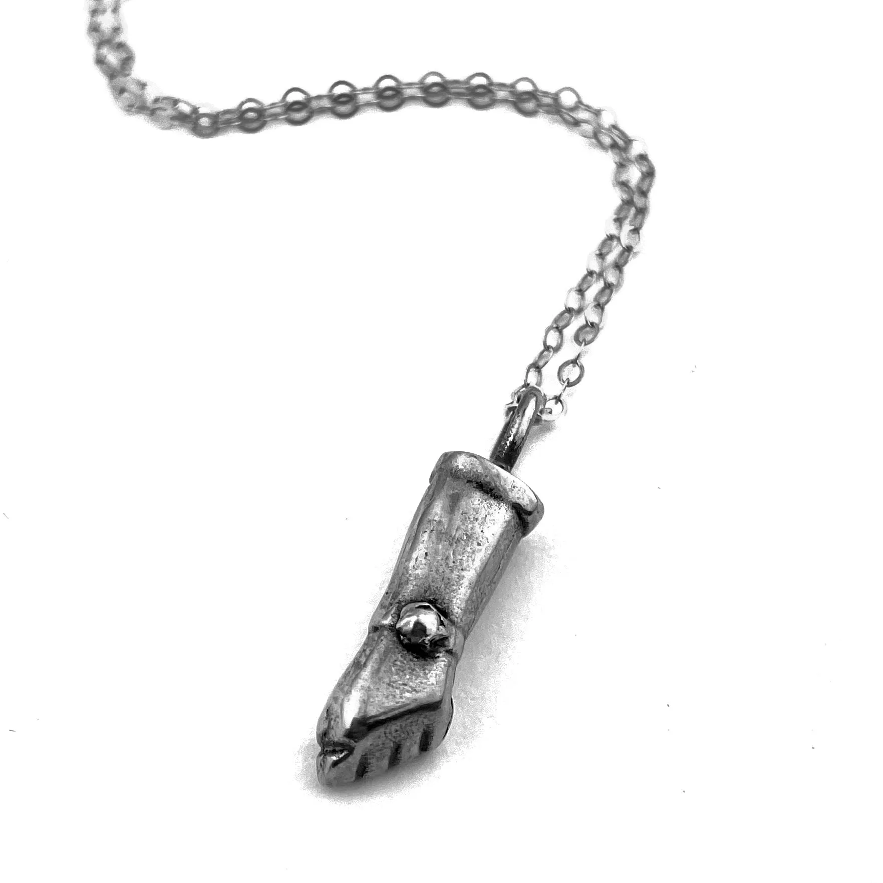 Mano Figa Charm Necklace - Silver