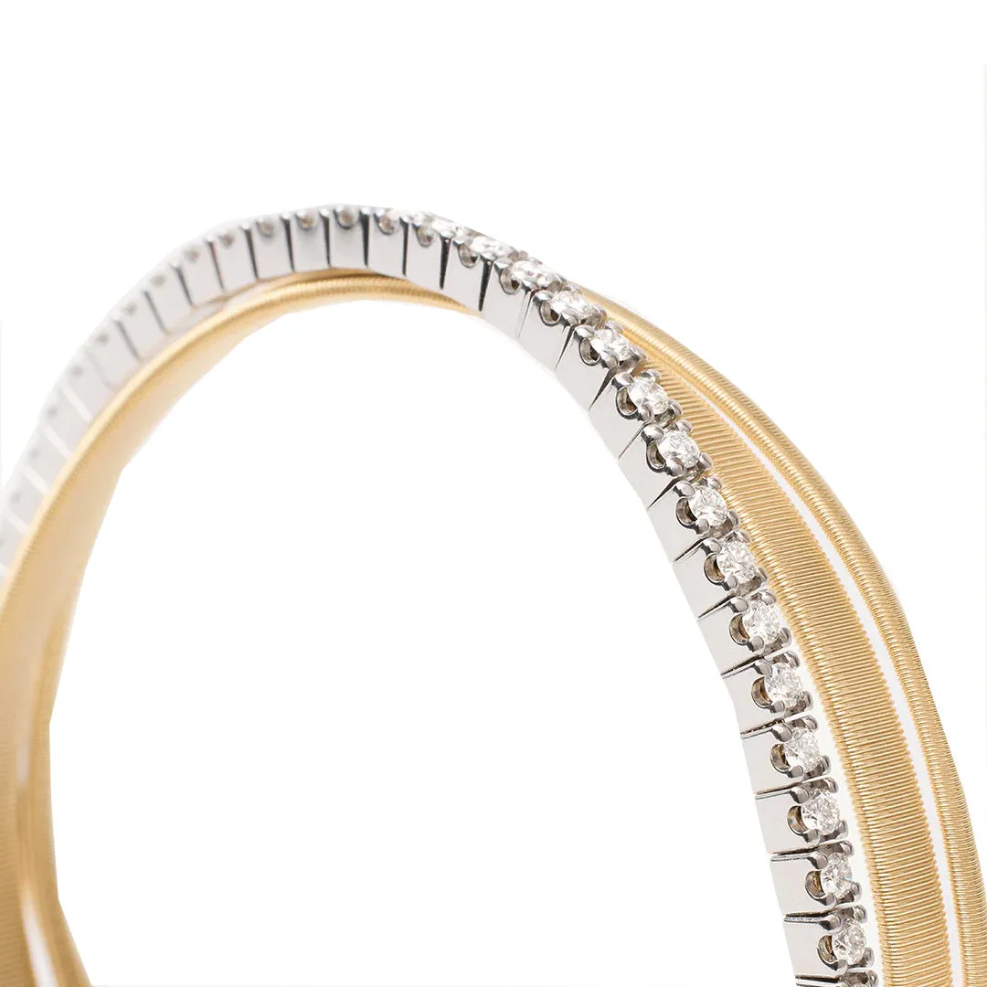 Marco Bicego Masai 18K Yellow Gold 3-Strand Coil Bracelet With Diamonds