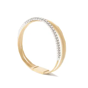 Marco Bicego Masai 18K Yellow Gold 3-Strand Coil Bracelet With Diamonds