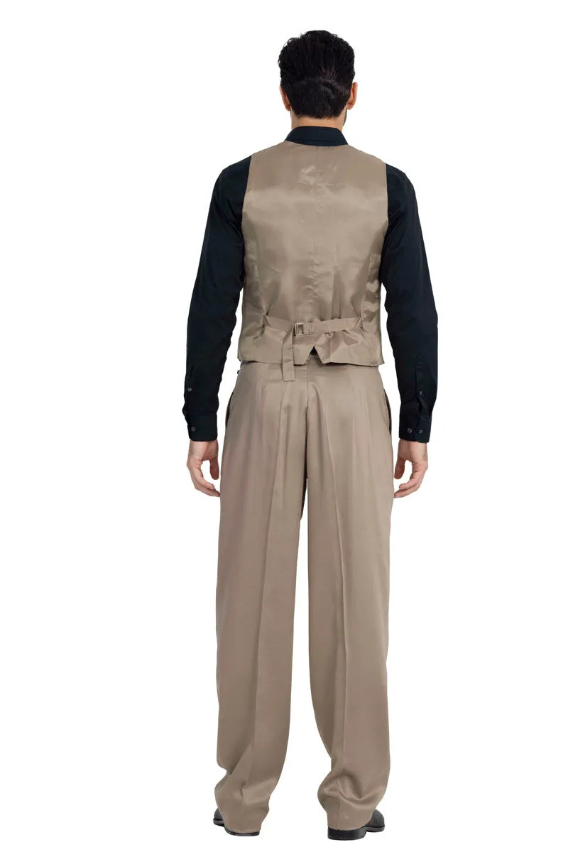 Mocha Men's Tango Pants With Two Pleats