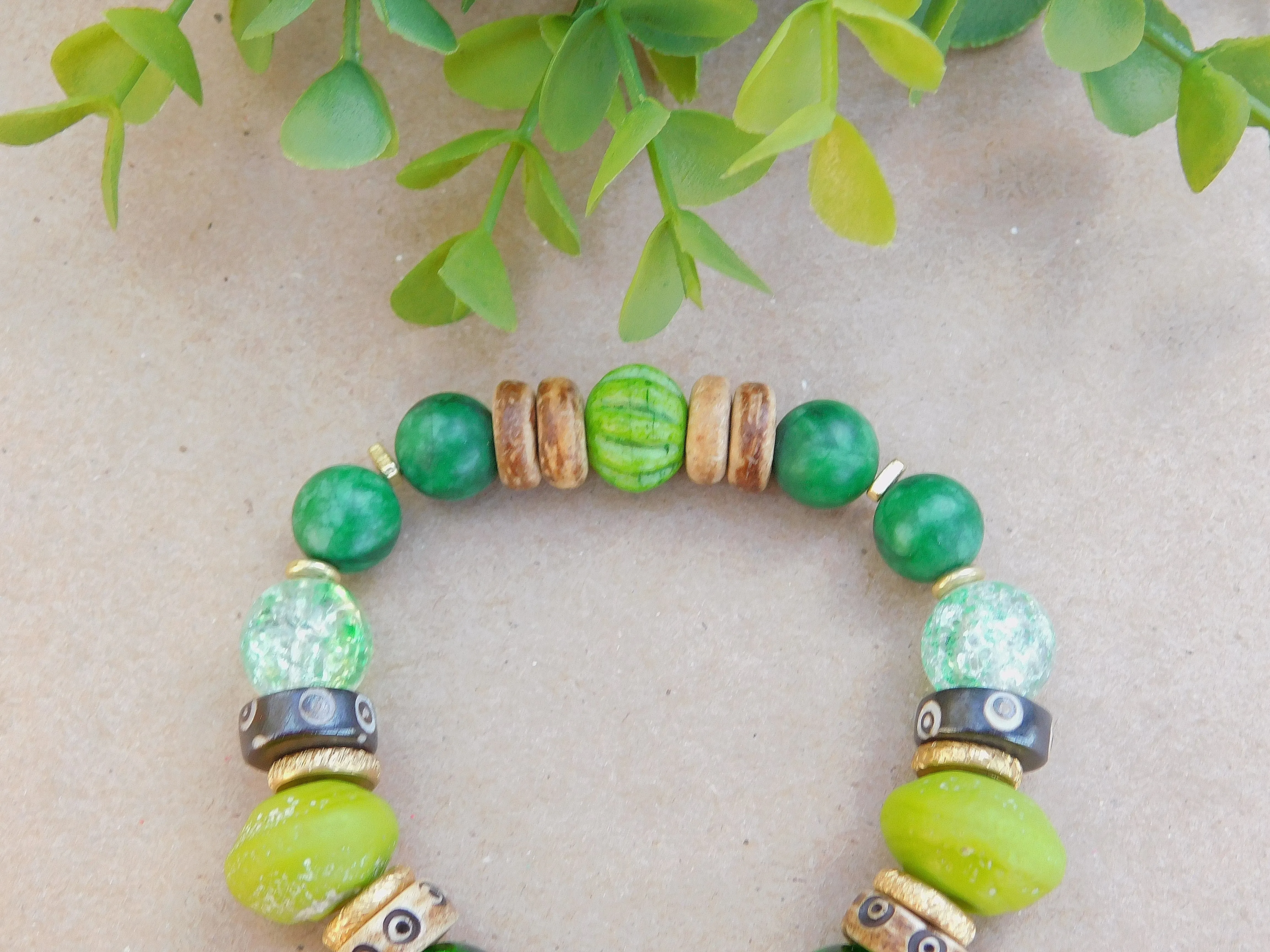 Multi Media Green Bracelet