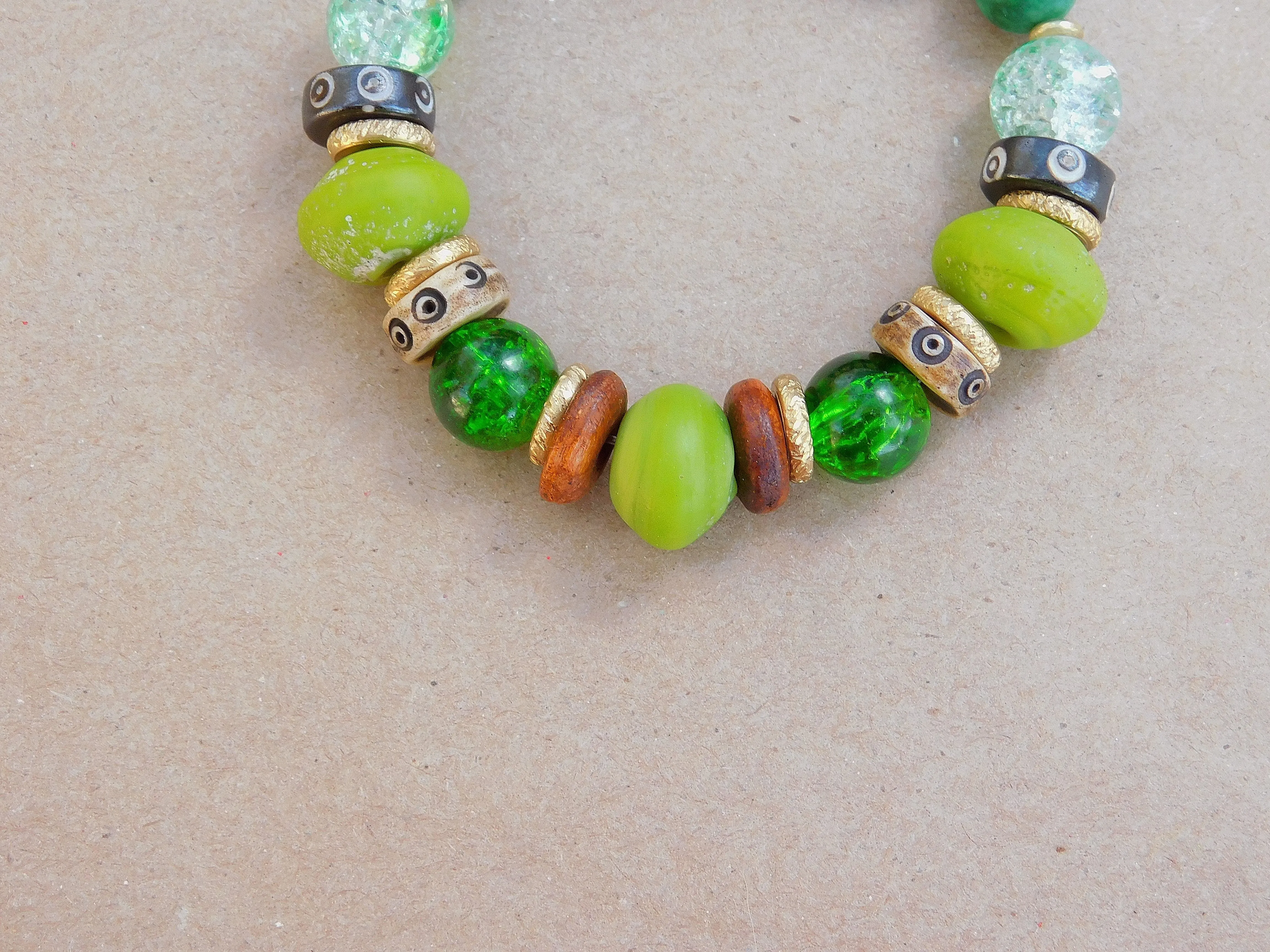 Multi Media Green Bracelet